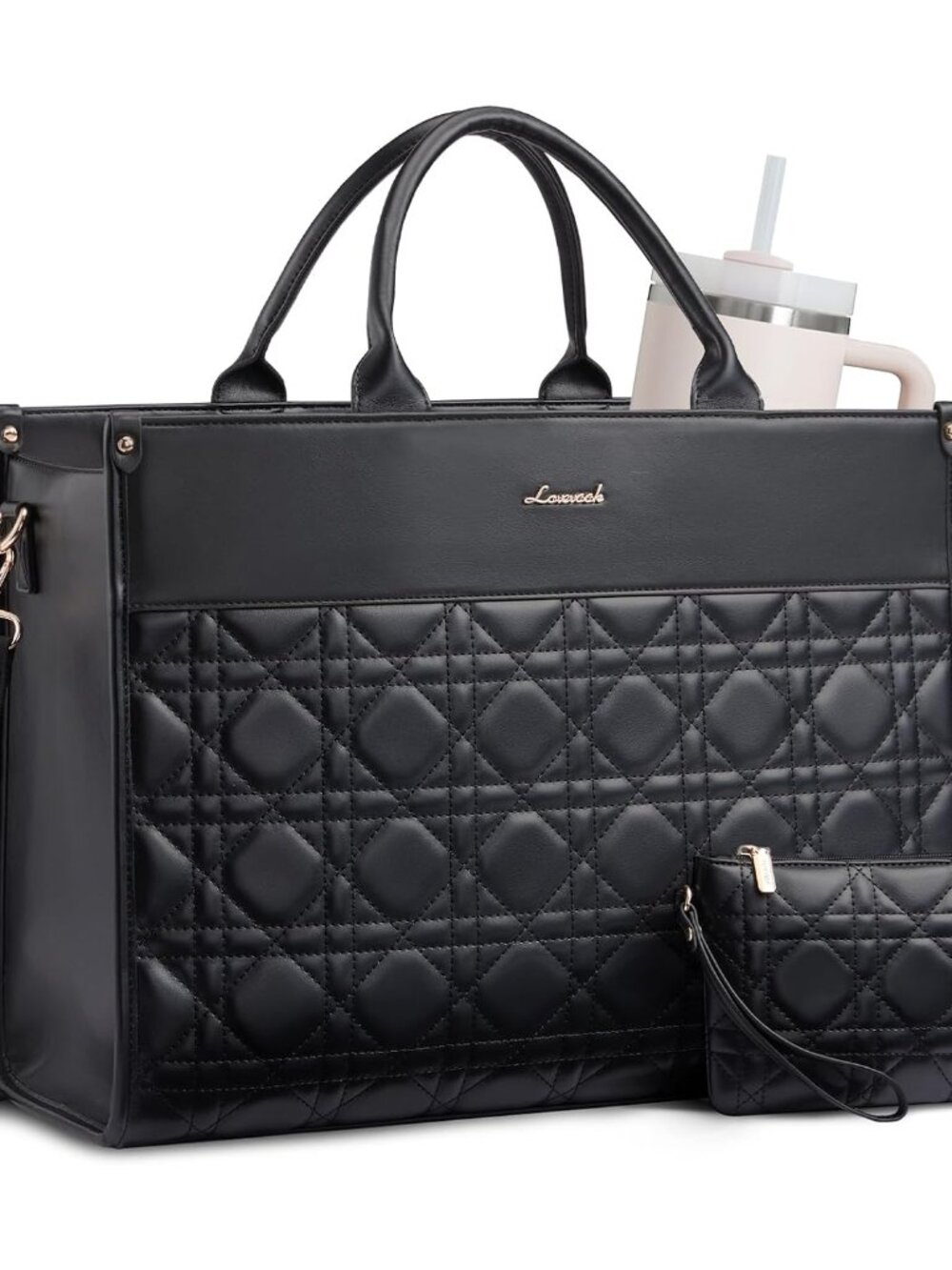 Laptop Tote Bag for Women,Waterproof Leather Work Bag for Teacher,Business Offic